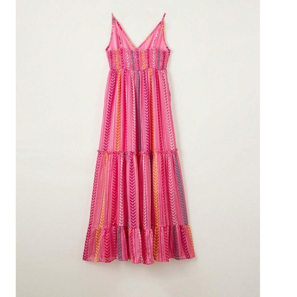 Boho Pink Chevron Print Cami Maxi Dress - Picture 6 of 6